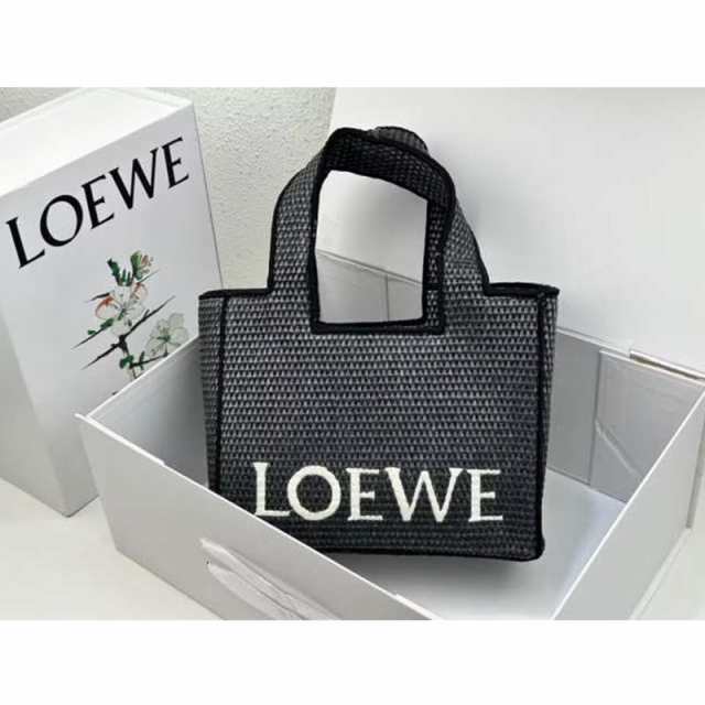 限定セール】ロエベ Loewe 2023 新作 刺繍ロゴ入りストロー織